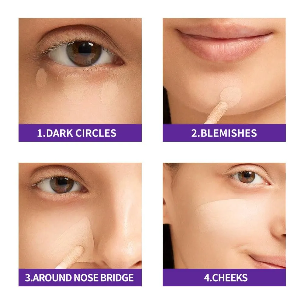 pistro Double-Ended Concealer Stick, Full Coverage Liquid Makeup for Blemishes, Dark Spots, and Acne Scars, Long-Lasting, Lightweight, 7.5ML (2Pcs-# 02 LIGHT SKIN TONE)