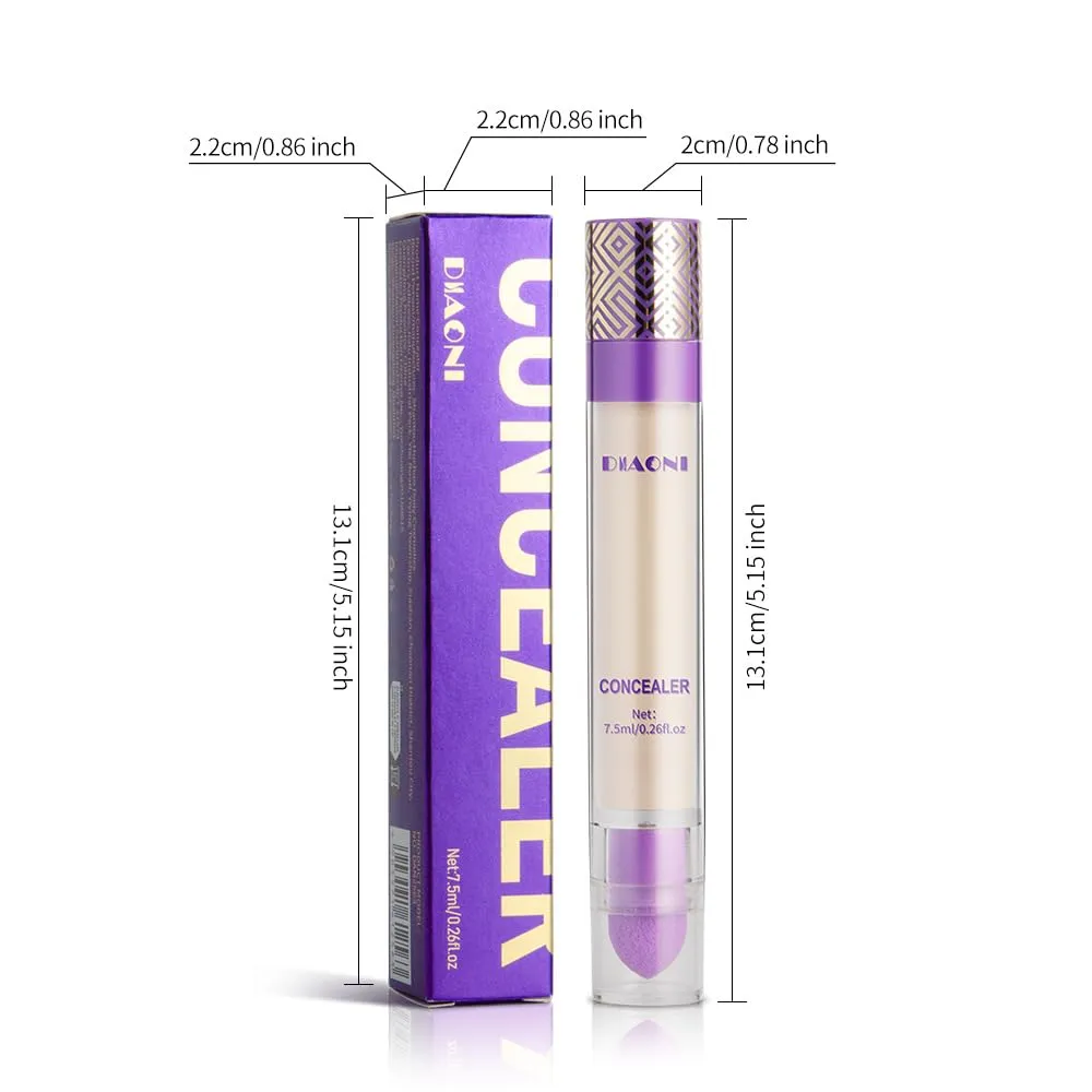 pistro Double-Ended Concealer Stick, Full Coverage Liquid Makeup for Blemishes, Dark Spots, and Acne Scars, Long-Lasting, Lightweight, 7.5ML (2Pcs-# 02 LIGHT SKIN TONE)