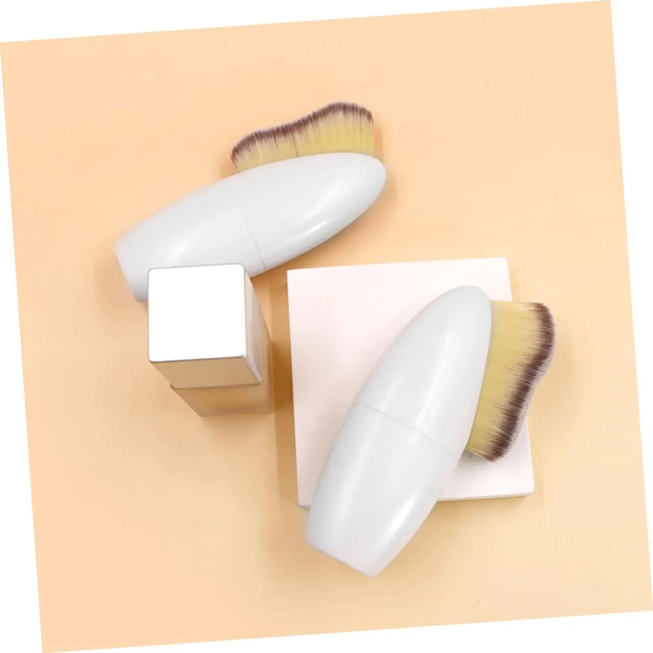 POPETPOP 4pcs Face Powder Brush Portable Makeup Tools for Liquid Powder Application Ergonomic Design for Easy Contouring Lightweight for Professional Makeup Look