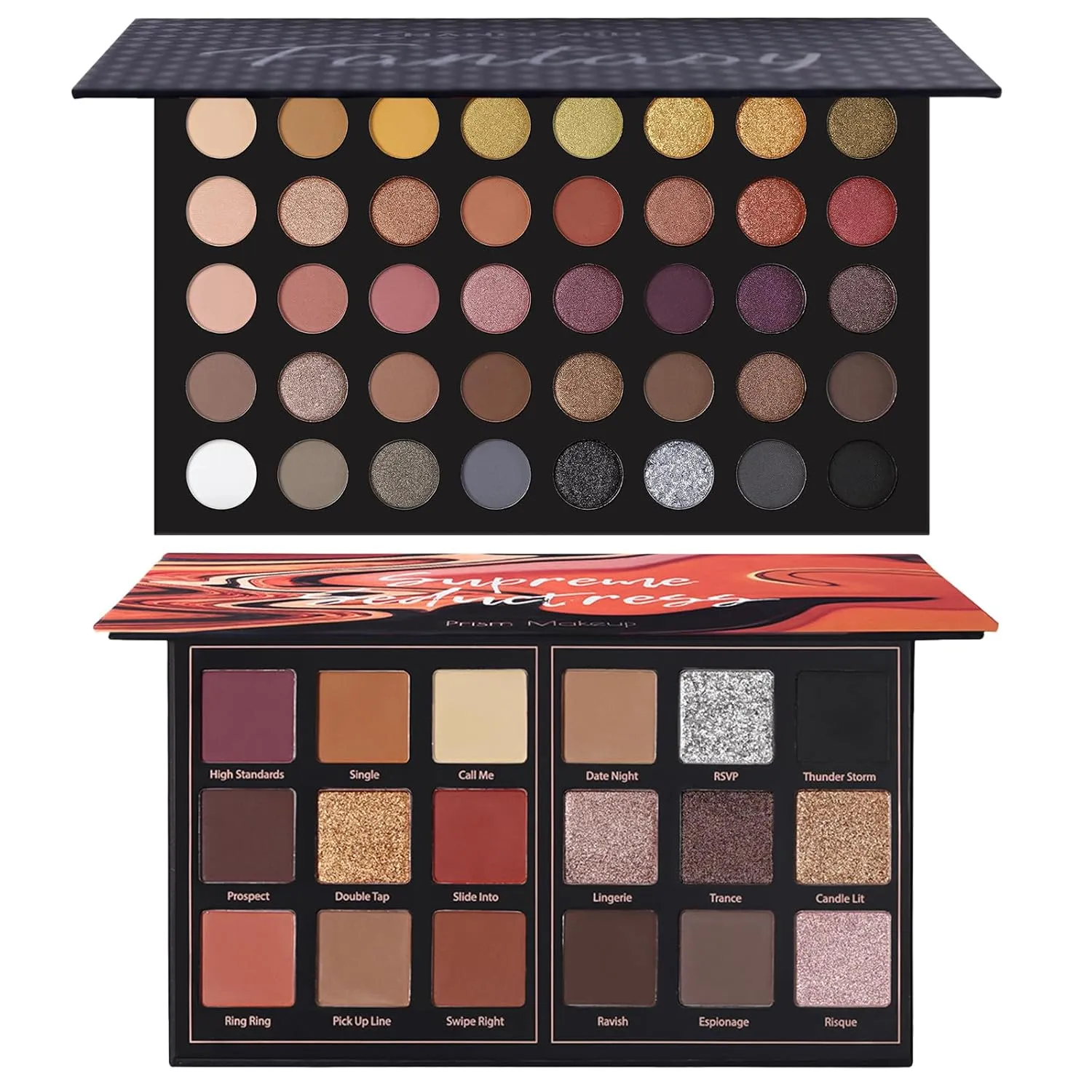 Prism Makeup 40 Colors Neutral and Smokey Palette with 18 Colors Dark Brown Rusty Smokey Eyeshadow Palette
