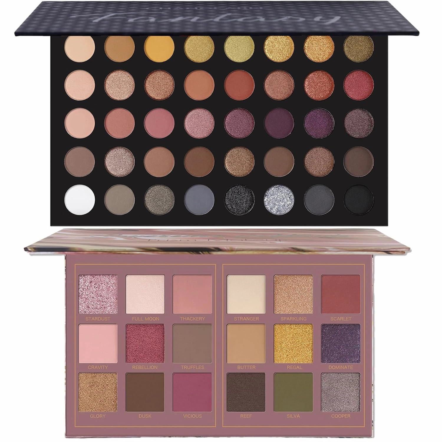 Prism Makeup 40 Colors Neutral and Smokey Palette with 18 Colors Rosy Nudes Light Smokey Eyeshadow Set