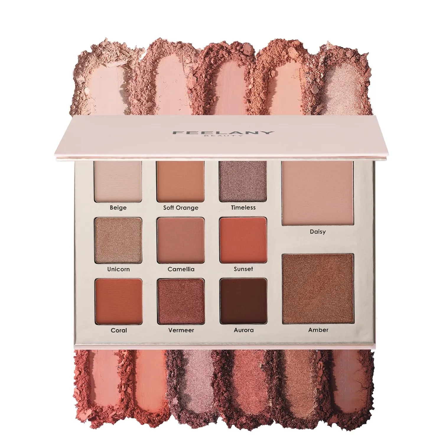 PROFESSIONAL MAKEUP Long Lasting Waterproof Eyeshadow Palette 11 Ultra-pigmented Shimmer & Matte Shades and Naked & Brown Warm Neutral makeup palette with Mirror - Blendable Multi-Purpose