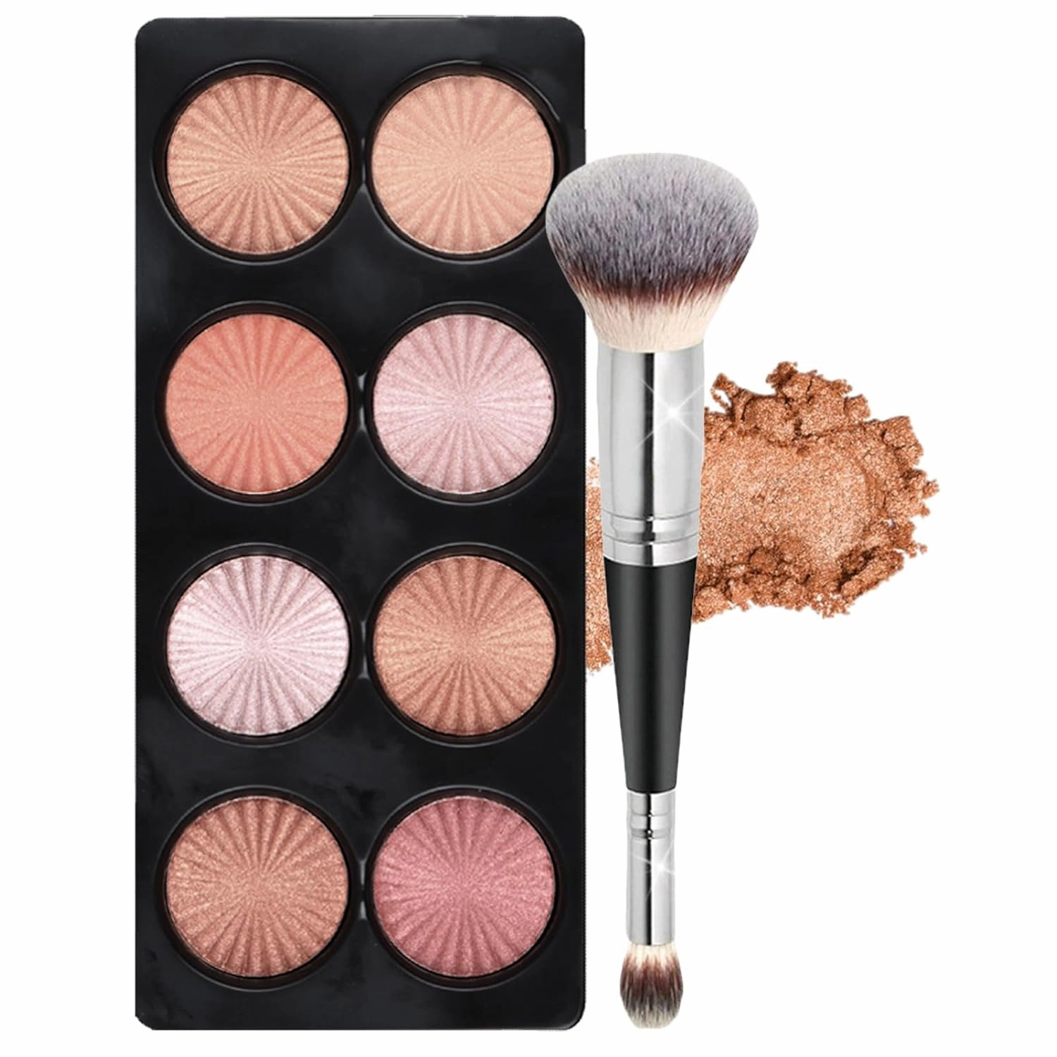 Professional Makeup Cream Blush Contour Palette, Joyeee 8 Colours Concearler Full Coverage & Makeup Brush Set Contour Concearler Palette Contouring Face Make Up Gift for Women Girls