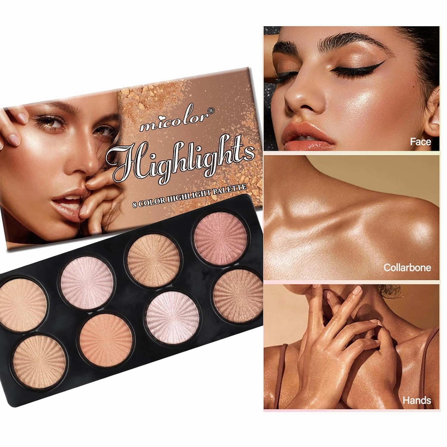 Professional Makeup Cream Blush Contour Palette, Joyeee 8 Colours Concearler Full Coverage & Makeup Brush Set Contour Concearler Palette Contouring Face Make Up Gift for Women Girls