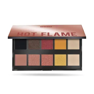 PUPA Milano Make Up Stories Eyeshadow Palette 002 Hot Flame - 10-Shade Shadow Collection with Matte, Satin, and Metallic Color Options - High Pigment Formula - Soft, Blendable Texture - 0.63 oz