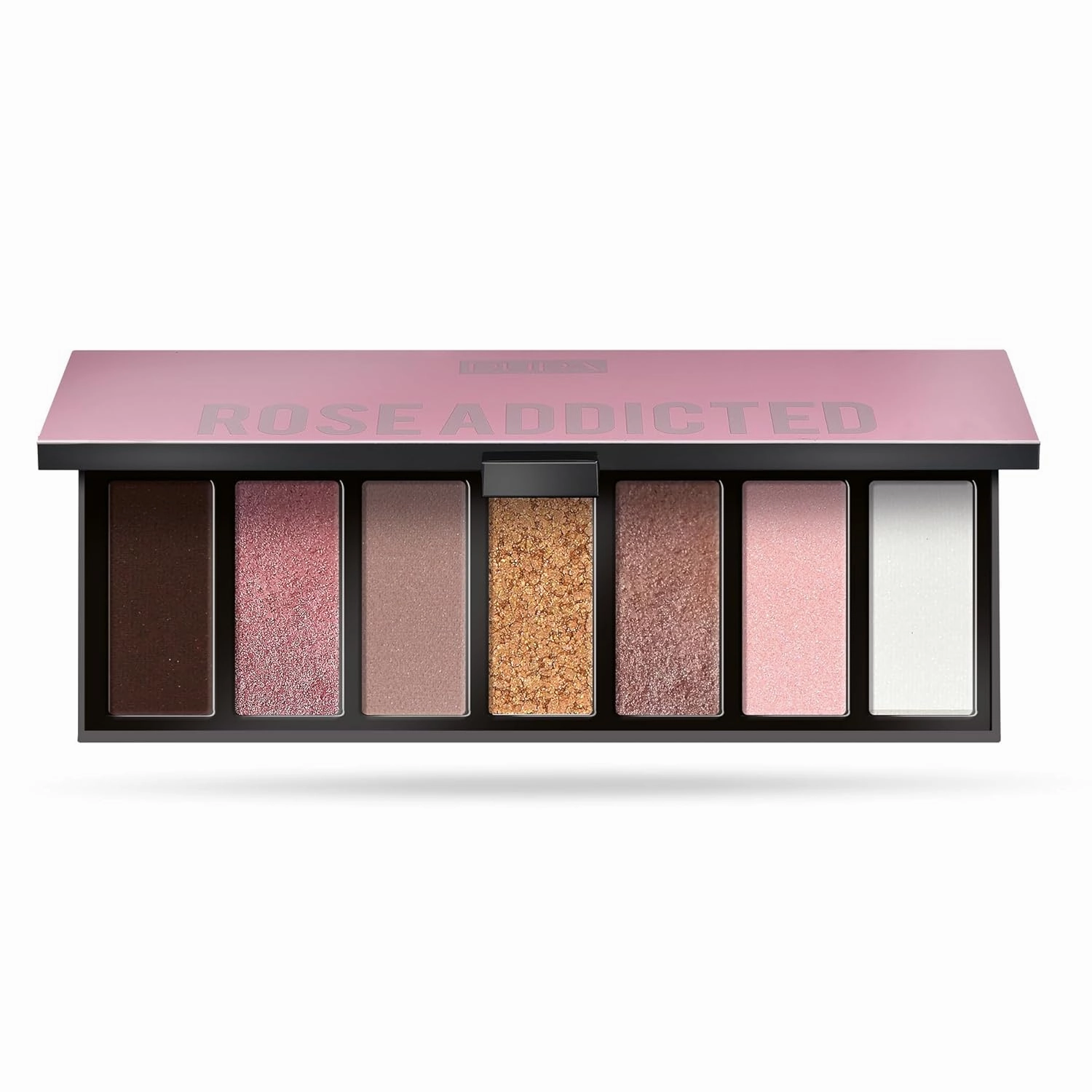 Pupa Milano Make Up Stories Eyeshadow Palette 004 Rose Addicted - 7-Shade Shadow Collection with Matte, Satin, and Metallic Color Options - High Pigment Formula - Soft, Blendable Texture - 0.469 oz