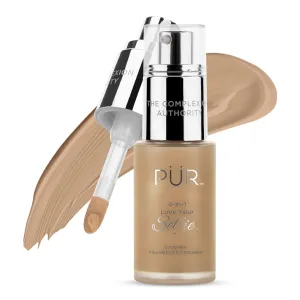 PUR Beauty 4-in-1 Love Your Selfie Foundation & Concealer - Longwear Full Coverage Liquid Makeup Foundation with Hydrating Blend for Refined-Looking, Natural Beauty Glow, Skin Texture & Tone