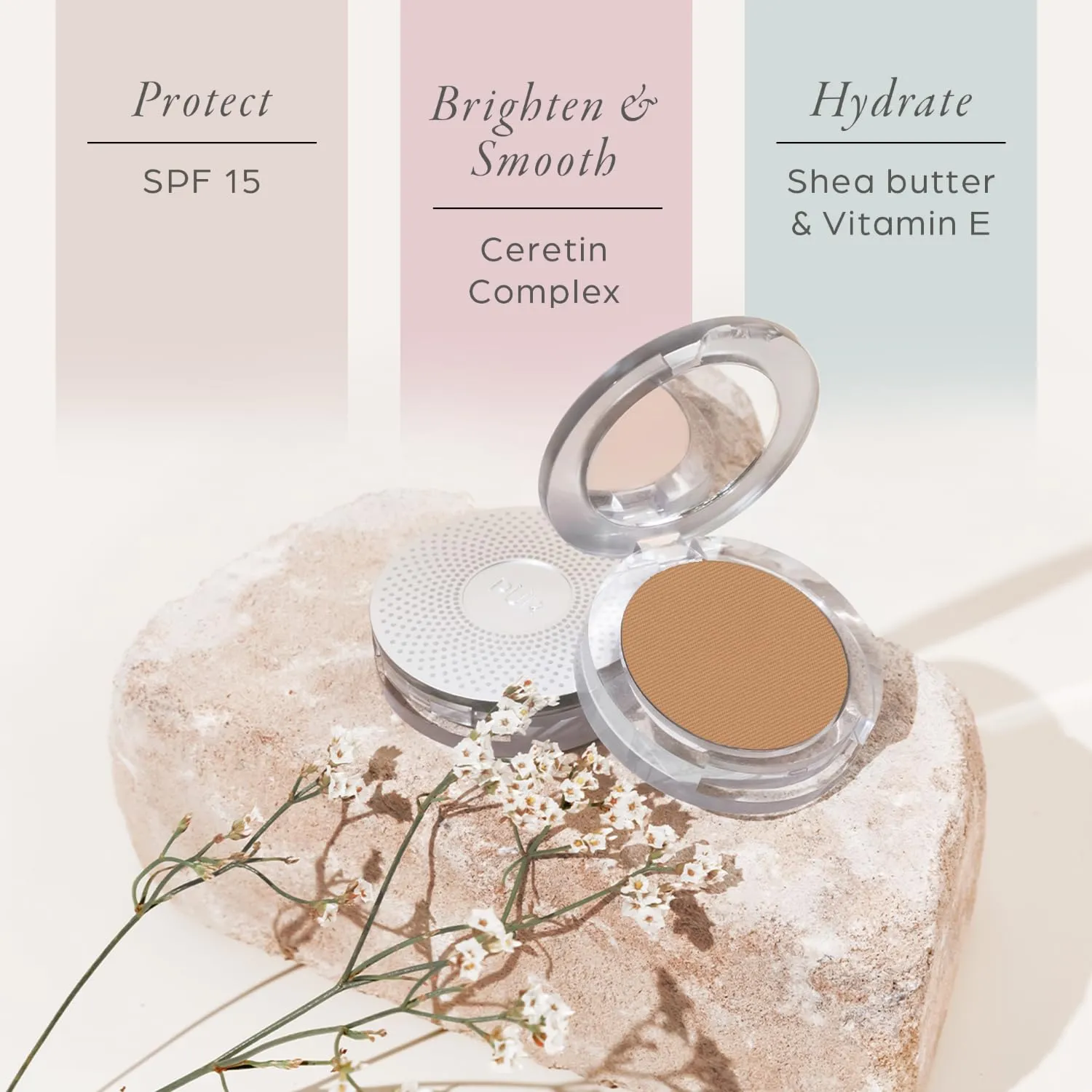 PUR Beauty 4-in-1 Pressed Mineral Makeup Powder Foundation with SPF 15 - Concealer & Finishing Compact Pressed Powder for Face - Buildable Medium to Full Coverage Foundation Powder
