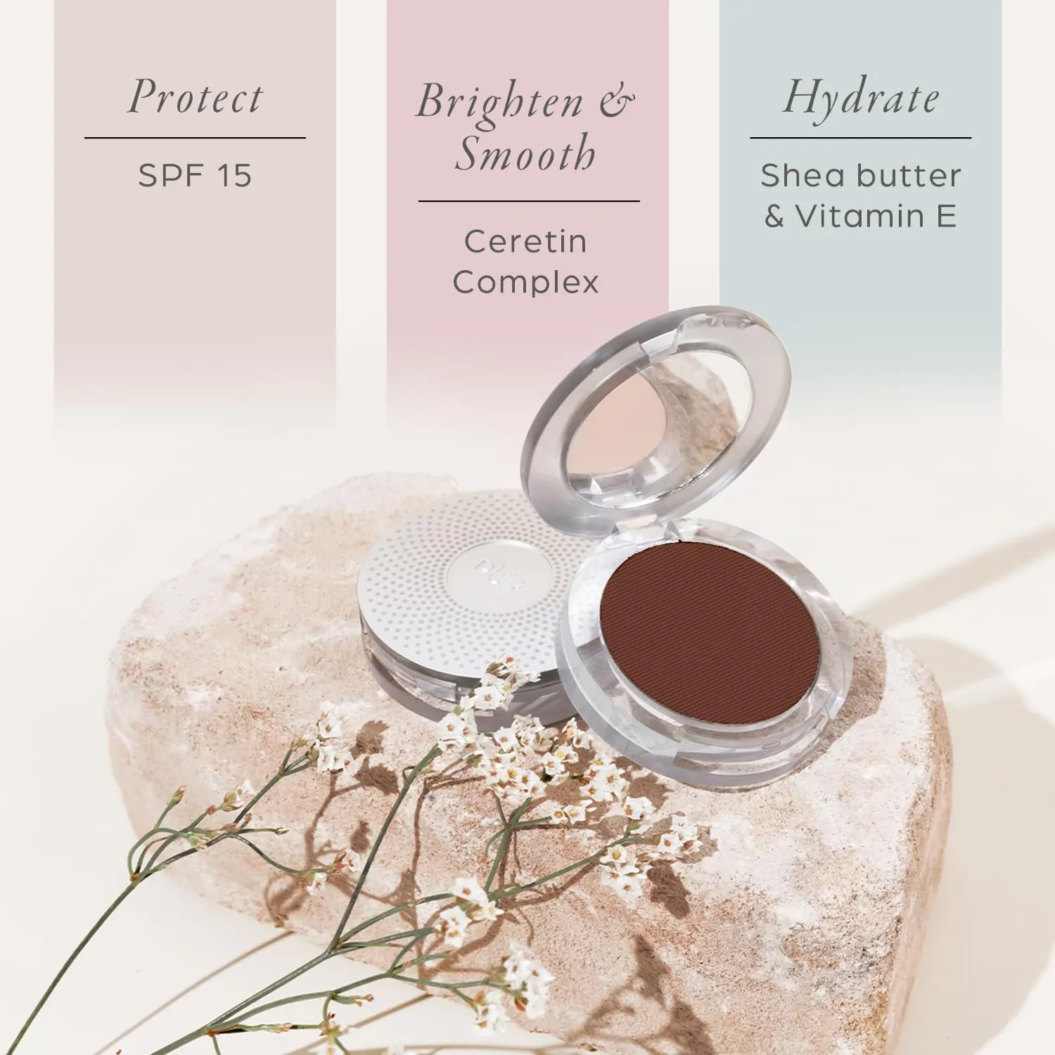 PUR Beauty 4-in-1 Pressed Mineral Makeup Powder Foundation with SPF 15 - Concealer & Finishing Compact Pressed Powder for Face - Buildable Medium to Full Coverage Foundation Powder