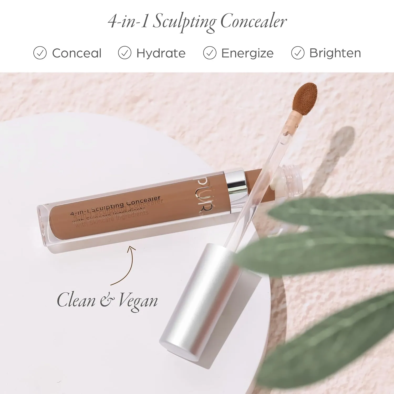 PUR Beauty 4-in-1 Sculpting Concealer for Women - Conceals, Brightens, Plumps & Corrects - Hydrating & Moisturizing Makeup Concealer with Medium to Full Coverage for Dark Circles