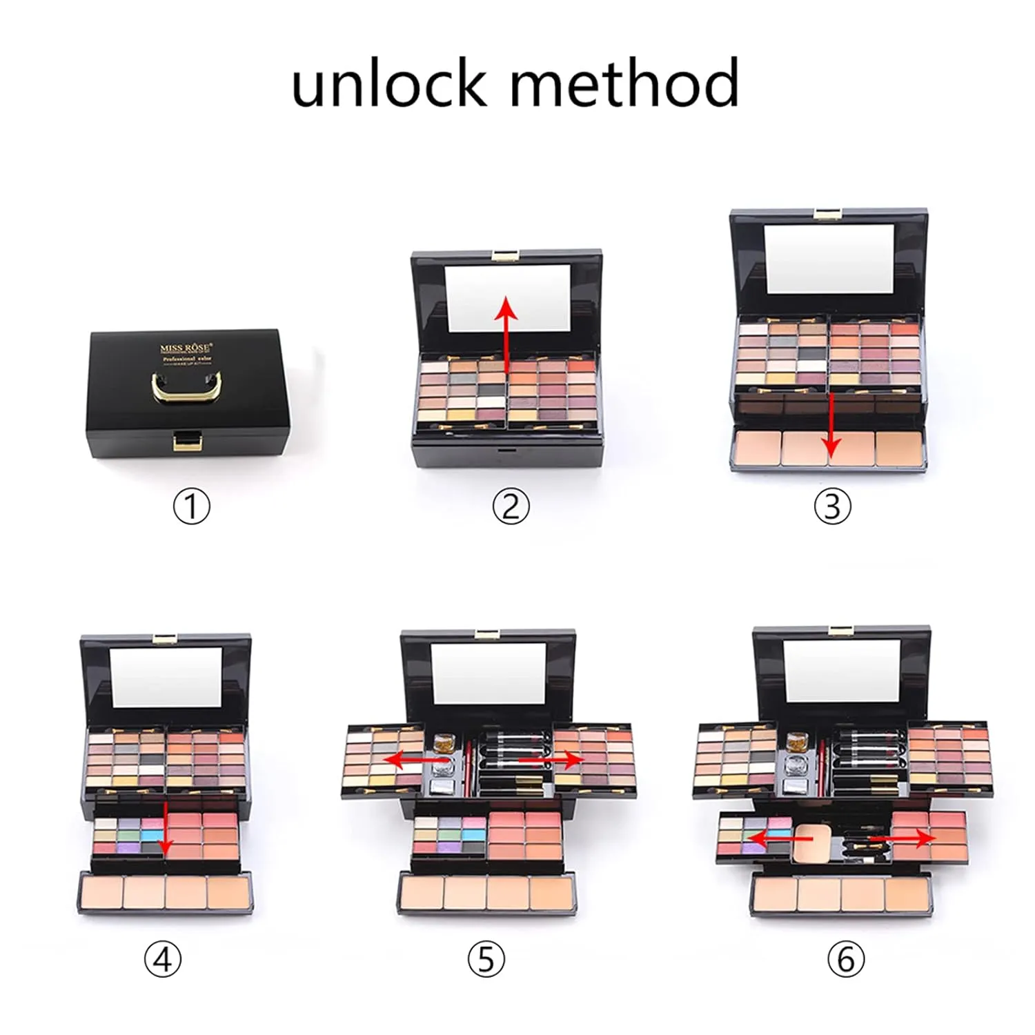 Pure Vie 54 Color All-in-One Holiday Gift Makeup Set Cosmetic Essential Starter Bundle Include Eyeshadow Palette Lipstick Concealer Blush Mascara Foundation Face Powder - Makeup Kit for Women Full Kit