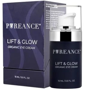 PUREANCE Organic Eye Cream for Dark Circles and Puffiness for Menopausal Skin I Anti Aging Eye Cream for Women with Kakadu Plum I Reduces Dark Circles and Under Eye Bags 0.5 Fl Oz