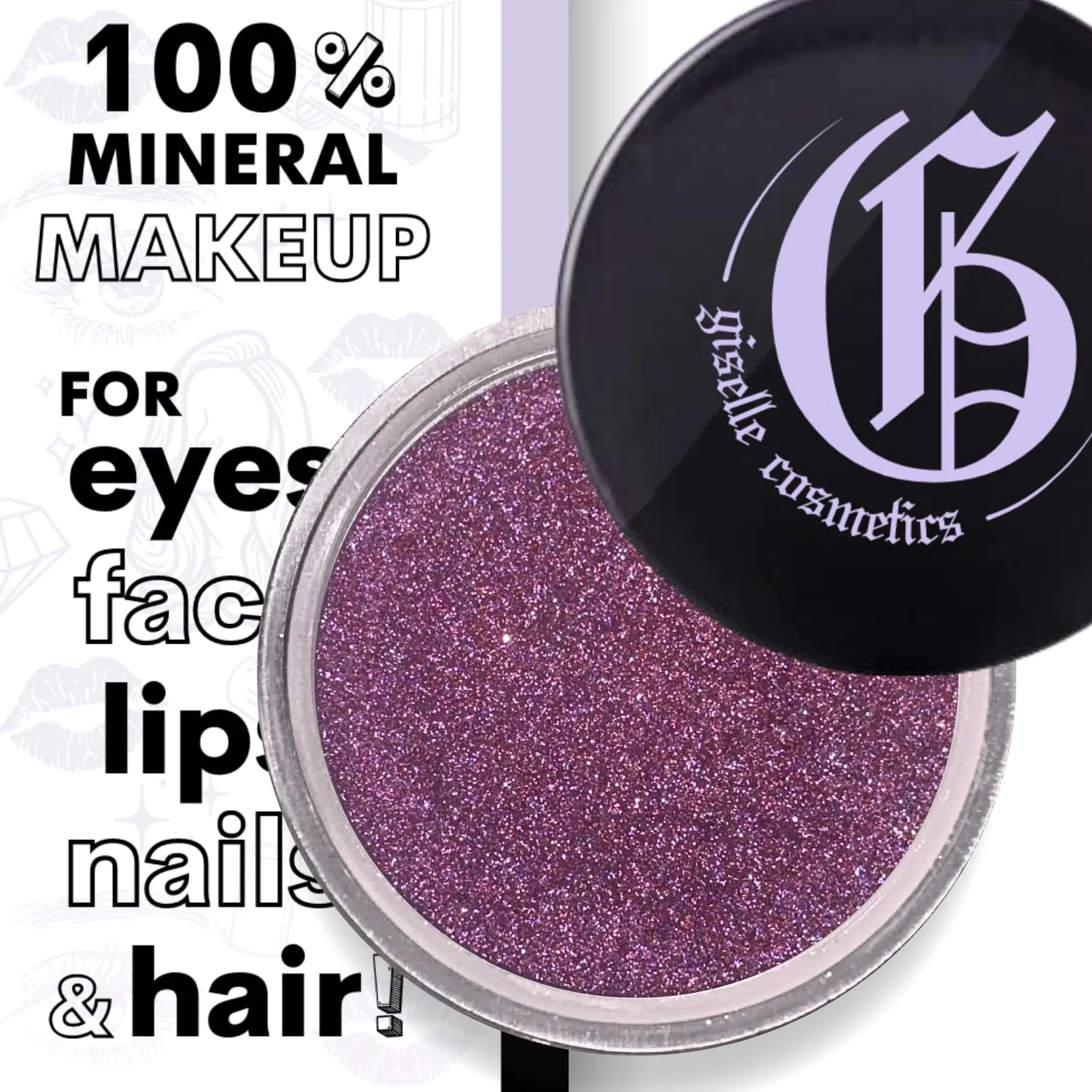 Purple Power Loose Mineral Eyeshadow - Organic, Talc-Free, Iridescent, Metallic, Shimmer & Glitter Eye Shadow Palette Makeup - Light, Bright, and Chromatic Purple Eye Shadow
