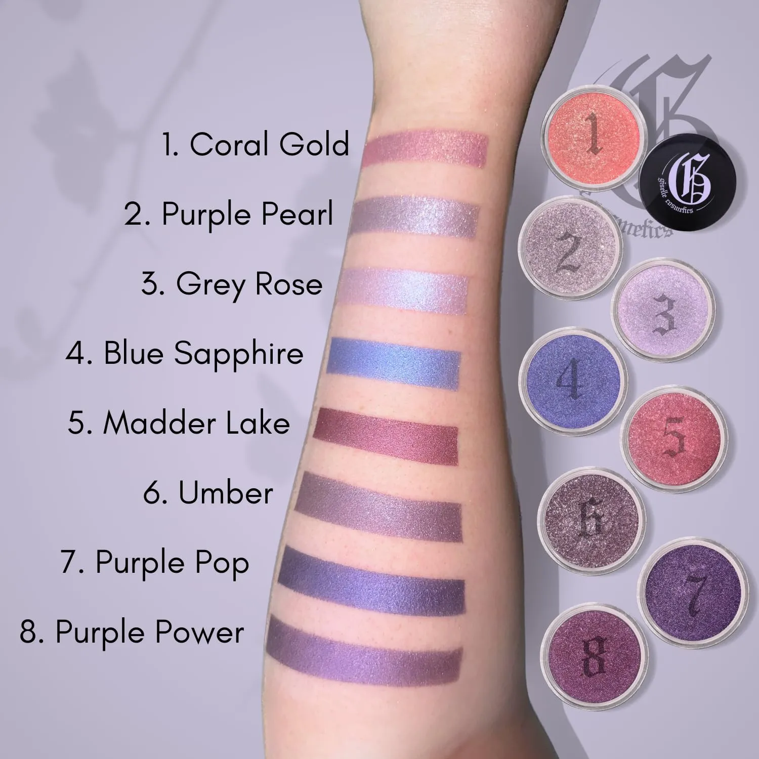 Purple Power Loose Mineral Eyeshadow - Organic, Talc-Free, Iridescent, Metallic, Shimmer & Glitter Eye Shadow Palette Makeup - Light, Bright, and Chromatic Purple Eye Shadow