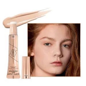 QiBest Air Cushion Waterproof liquid foundation Fully Covers Black Eyes concealer Matte Covers Invisible Pores Long term Natural Moisturizing Pure Essence Zero Cruel Women's Face Makeup Smooth and Light (A)