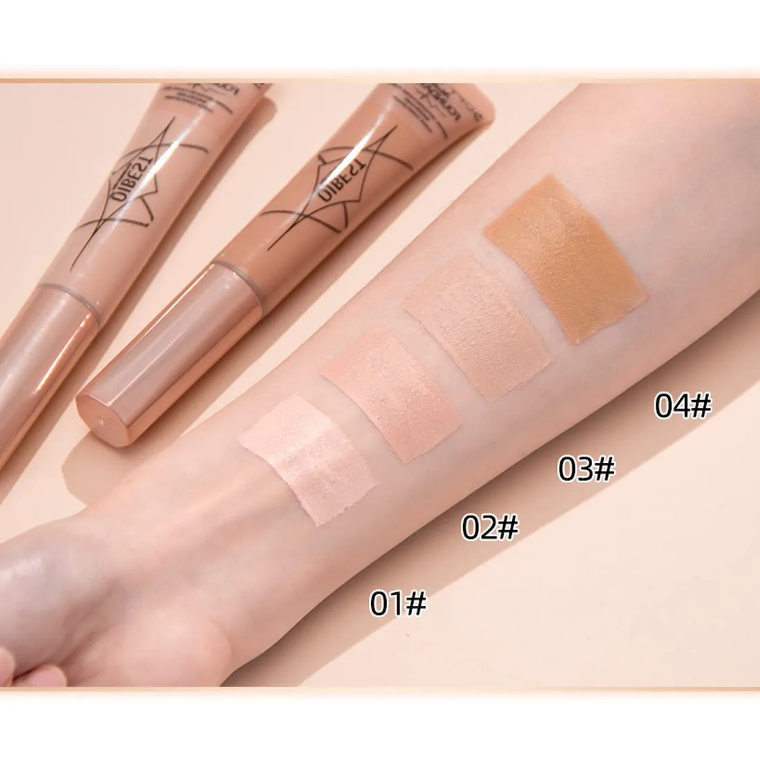 QiBest Air Cushion Waterproof liquid foundation Fully Covers Black Eyes concealer Matte Covers Invisible Pores Long term Natural Moisturizing Pure Essence Zero Cruel Women's Face Makeup Smooth and Light (D)