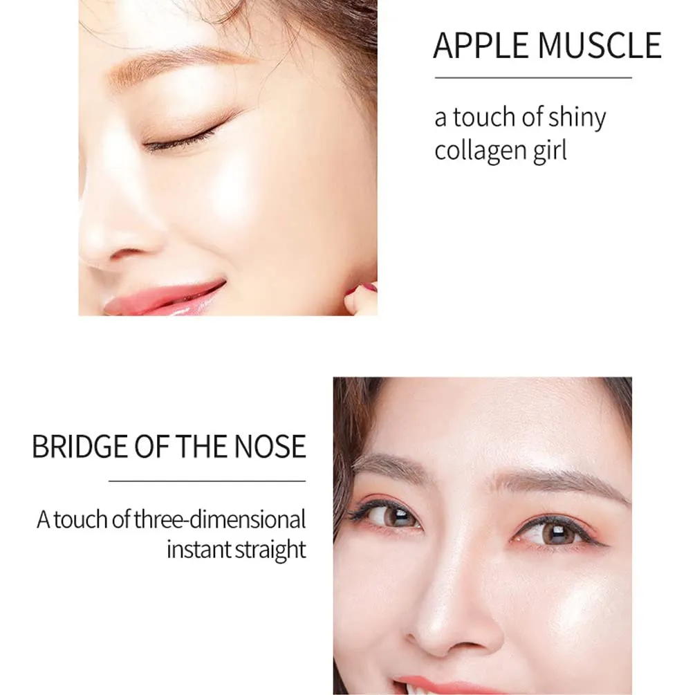 QiBest Highlighting Pressed Powder Diamond Pearl Sparkle Mashed Potatoes Brightening, Contouring, Toning, Fashion Cosmetics Professional Foundation (C)