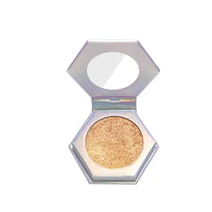 QiBest Highlighting Pressed Powder Diamond Pearl Sparkle Mashed Potatoes Brightening, Contouring, Toning, Fashion Cosmetics Professional Foundation (D)