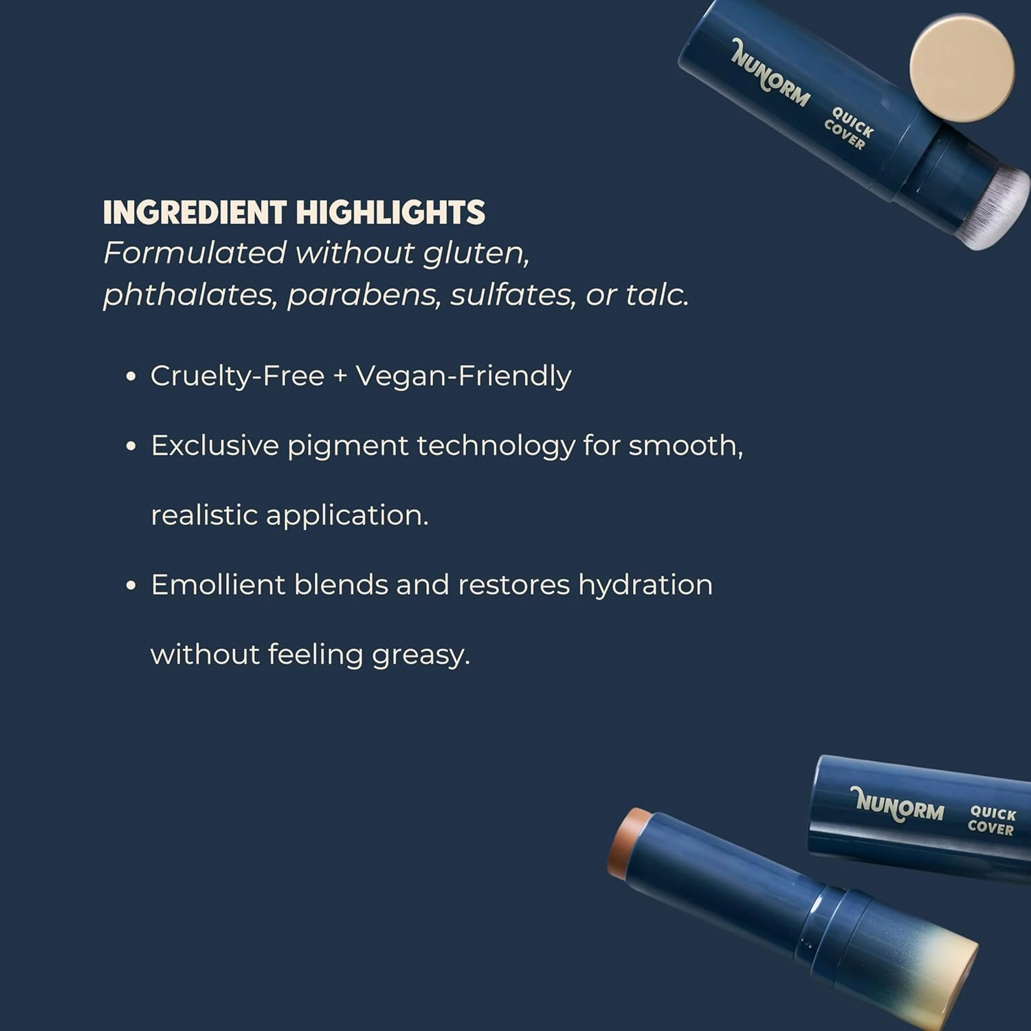 Quick Cover Stick | Lightweight Foundation   Concealer For Men's Skin | Face   Body | 17 Shades | Instantly Covers Blemishes | Natural Matte Finish | Cruelty-Free   Vegan | Portable (Bronze)
