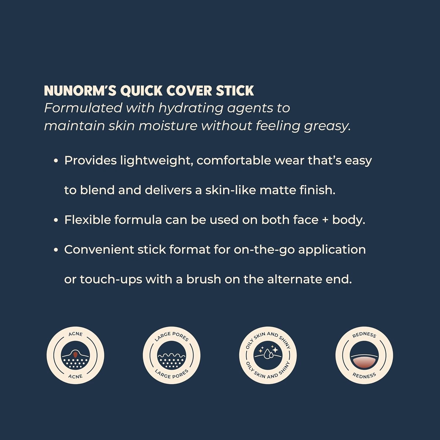 Quick Cover Stick | Lightweight Foundation   Concealer For Men's Skin | Face   Body | 17 Shades | Instantly Covers Blemishes | Natural Matte Finish | Cruelty-Free   Vegan | Portable (Bronze)