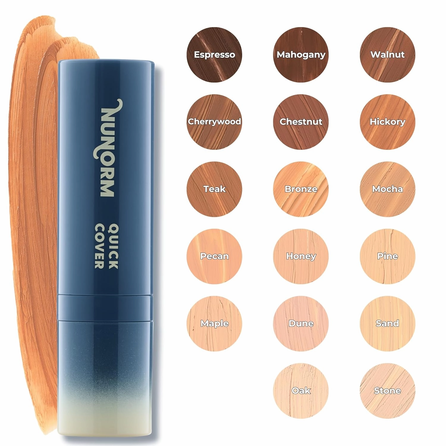 Quick Cover Stick | Lightweight Foundation   Concealer For Men's Skin | Face   Body | 17 Shades | Instantly Covers Blemishes | Natural Matte Finish | Cruelty-Free   Vegan | Portable (Teak)