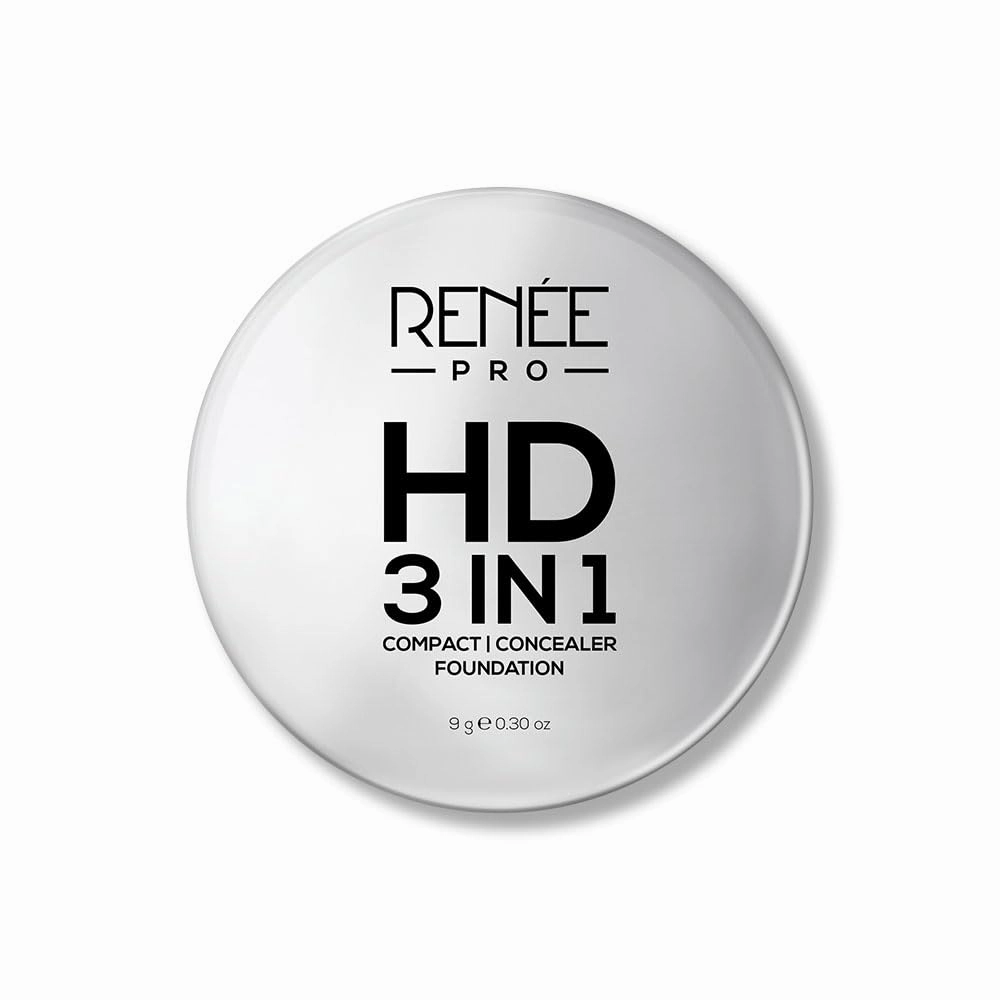 RENEE PRO HD 3 In 1 Compact - Sable 9 Gm, Works As Concealer, Foundation & Powder, SPF 20, Matte Finish, High Coverage, Ultralight & Silky Smooth Finish, Enriched With Vitamin E, C & Aloe Vera