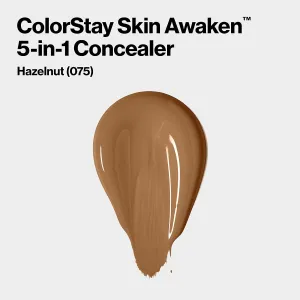 Revlon ColorStay Skin Awaken 5-in-1 Concealer, Lightweight, Creamy Longlasting Face Makeup with Caffeine & Vitamin C, For Imperfections, Dark Circles & Redness, 075 Hazelnut, 0.27 Fl Oz (Pack of 2)
