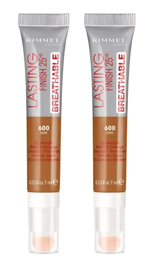 Rimmel Lasting Finish Breathable Concealer, Dark, 0.23 Fl Oz, Pack of 2