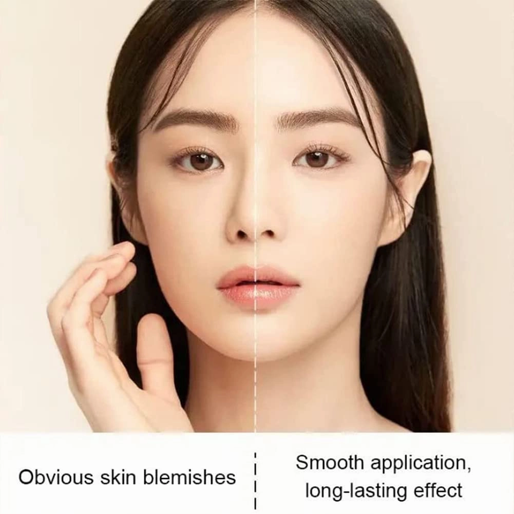 RJDJ Mzv Air Cushion Bb Cream Waterproof Foundation, Mzv Water Bead Tricolor Latte Concealer Cushion Bb Cream, Long-Lasting Moisturizing Concealer, Natural Makeup Concealer for Women (2pcs-21#)