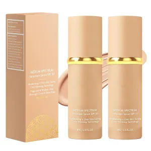 Roze France 4 In 1 Color Changing Foundations, Lunora Color Adapting Foundation, Rise Luxus Color Changing Foundationds, SPF 50, Lereliable 4 in 1 Foundation Longwear Waterproof Concealer(2PCS, 1size)