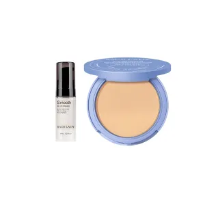 SACE LADY Face Smooth Primer and Flawless Coverage Oil Control Setting Powder, Matte Lasting Face Cosmetics Kit 2Pcs