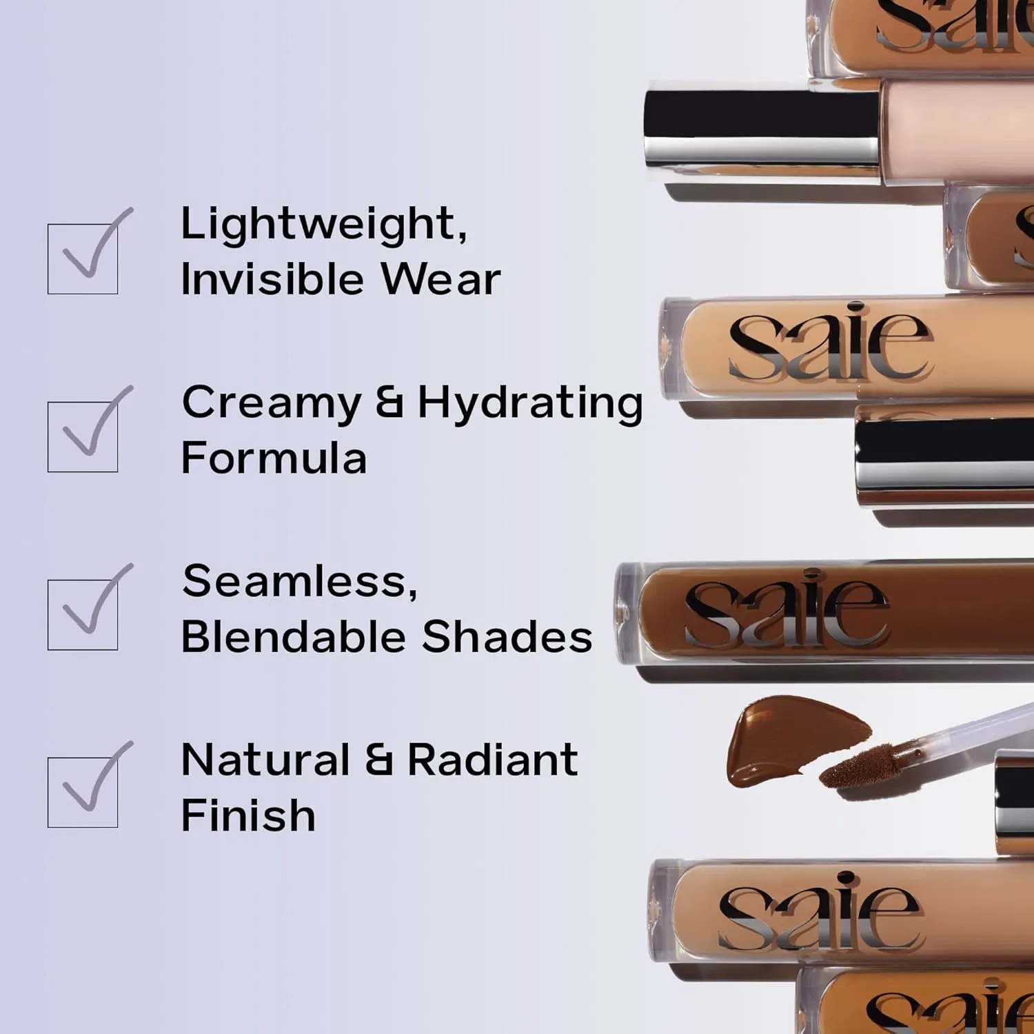 Saie Hydrabeam Under Eye Brightener - Sheer   Hydrating Eye Brightener with Cucumber Extract - Instantly Illuminates Skin for a Radiant Finish - Shade 5.5 (0.2 oz)