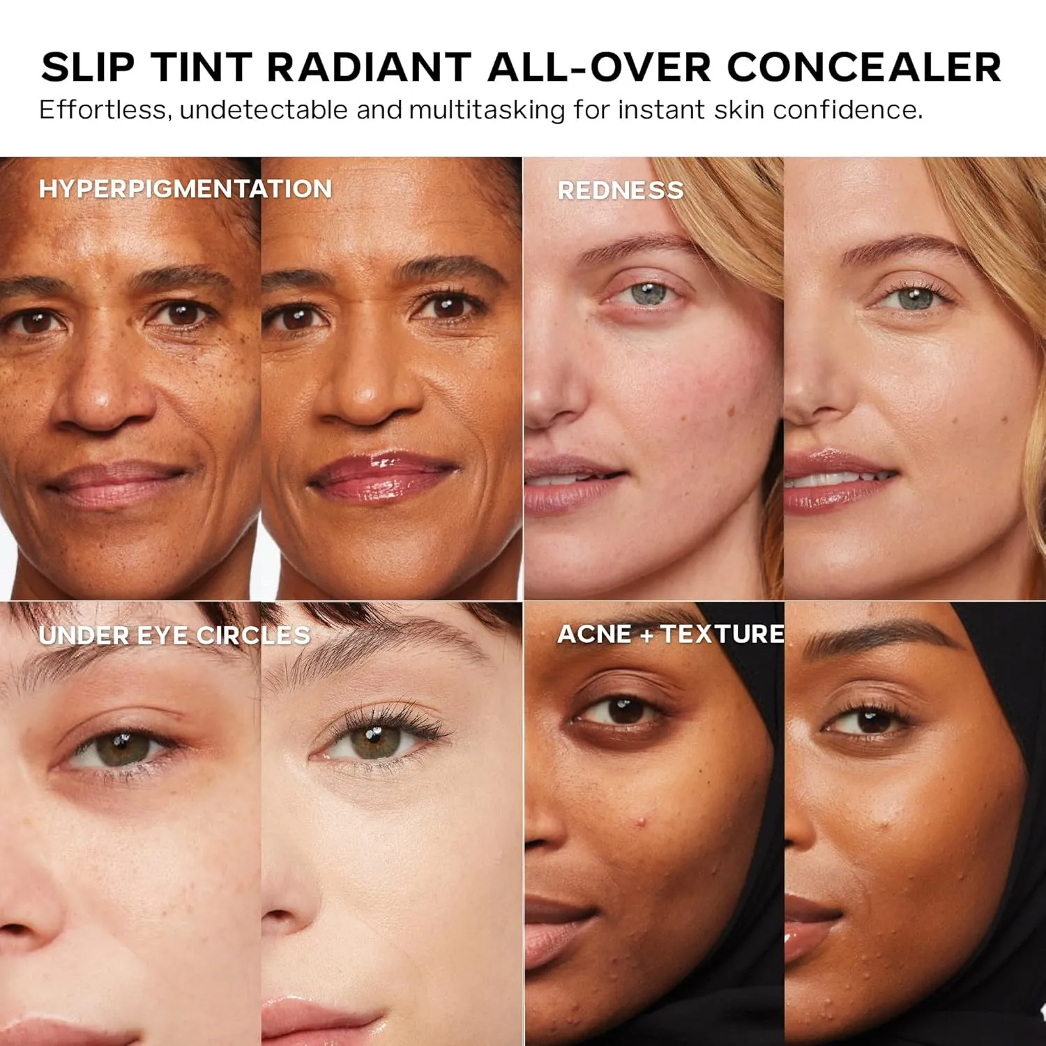 Saie Slip Tint Radiant Cream Concealer & All-Over Face Makeup - Concealer for Dark Circles, Redness & Blemishes - Lightweight Makeup Made with Hydrating Hyaluronic Acid - Shade 14 (0.17 oz)