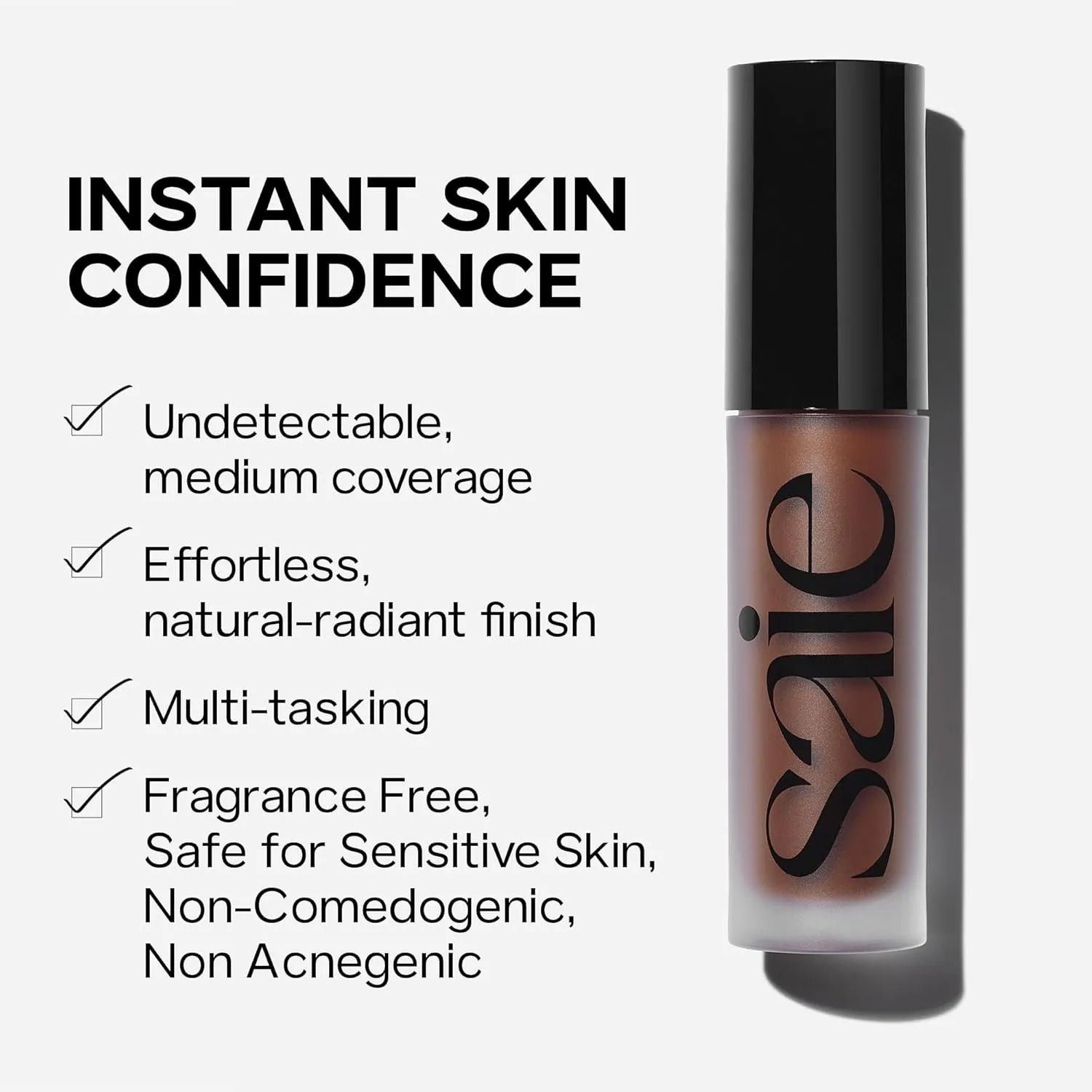 Saie Slip Tint Radiant Cream Concealer & All-Over Face Makeup - Concealer for Dark Circles, Redness & Blemishes - Lightweight Makeup Made with Hydrating Hyaluronic Acid - Shade 2 (0.17 oz)