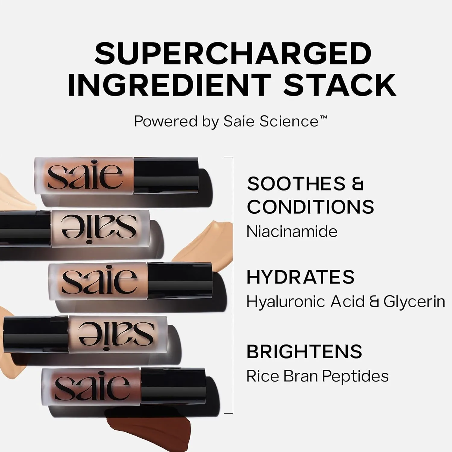 Saie Slip Tint Radiant Cream Concealer & All-Over Face Makeup - Concealer for Dark Circles, Redness & Blemishes - Lightweight Makeup Made with Hydrating Hyaluronic Acid - Shade 2 (0.17 oz)