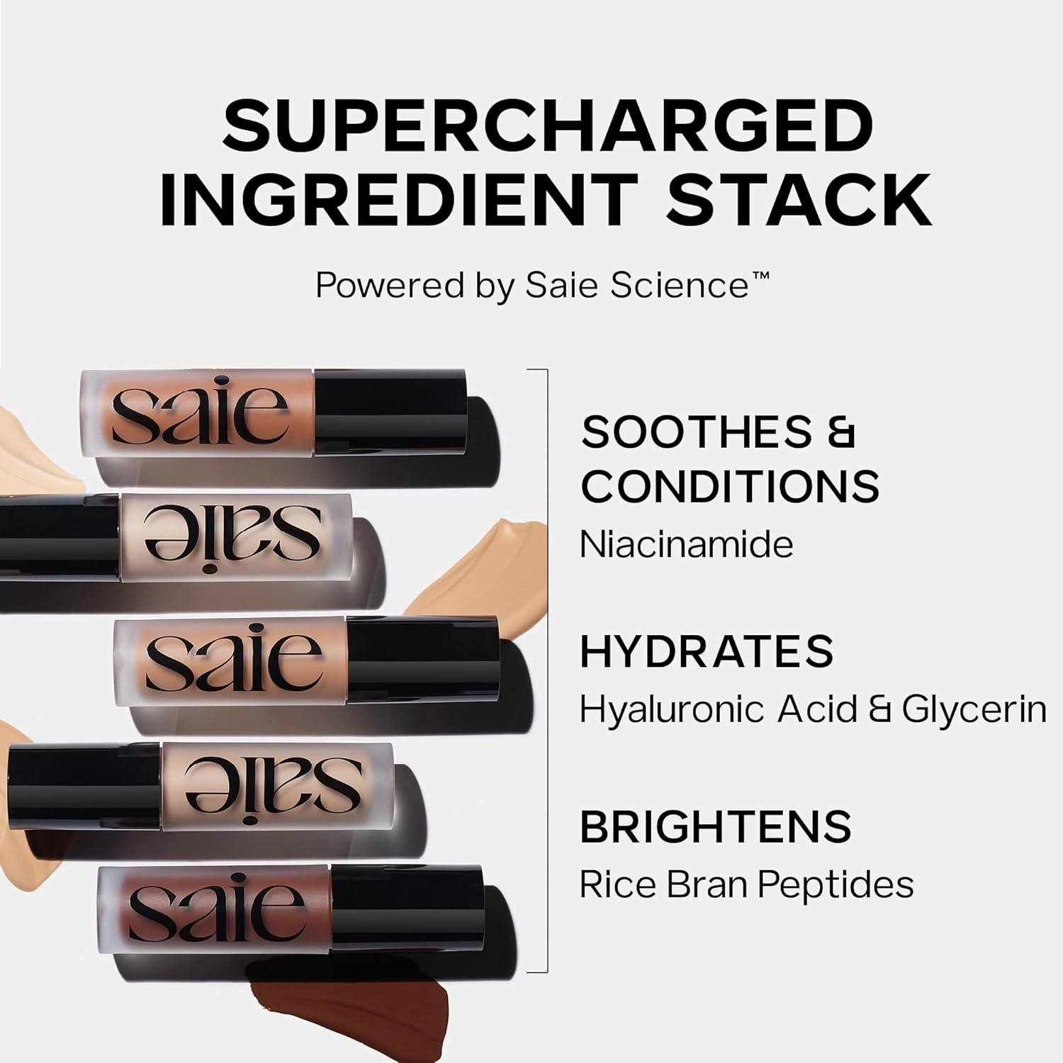Saie Slip Tint Radiant Cream Concealer & All-Over Face Makeup - Concealer for Dark Circles, Redness & Blemishes - Lightweight Makeup Made with Hydrating Hyaluronic Acid - Shade 18 (0.17 oz)