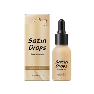 Satin Drops Concealer Foundation,Sweat Proof Foundation,Lightweight and Long Lasting,Hydrating for Gym or Daily Application,30ml