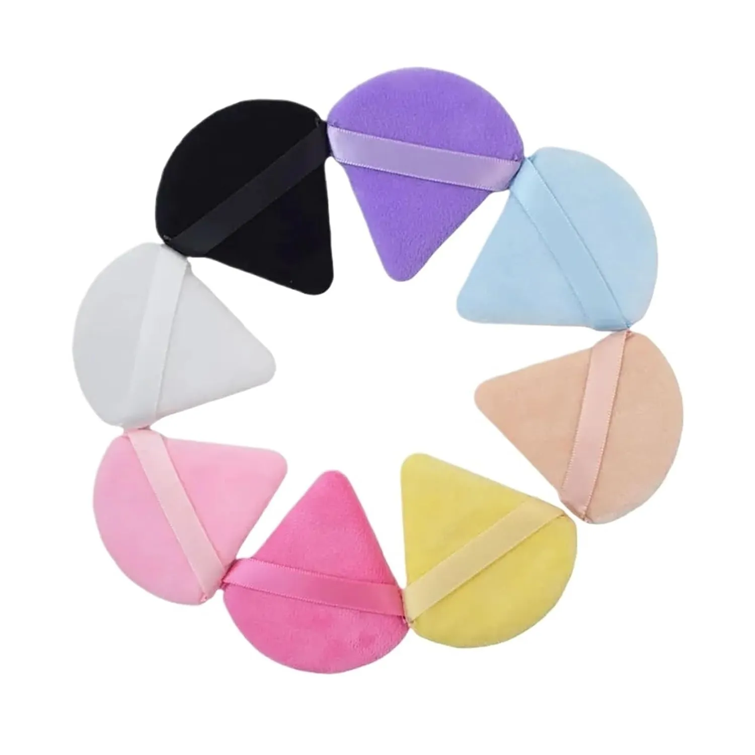 SBTRKT 10/20Pcs Triangle Velvet Powder Puff Pizza Flours Mini Face Makeup Sponge Cosmetics Washable Lightweight Makeup Tool (Color : 20pcs rose red)
