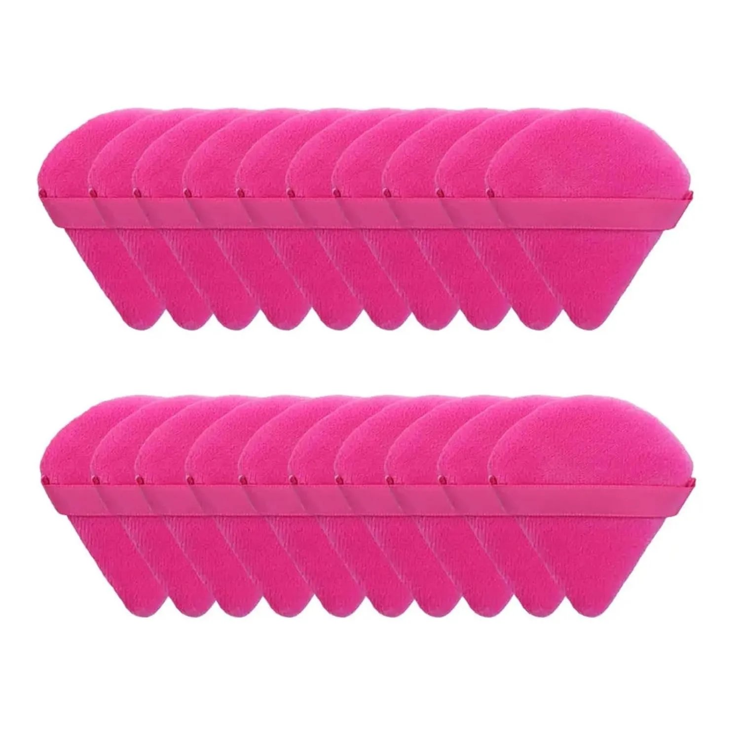 SBTRKT 10/20Pcs Triangle Velvet Powder Puff Pizza Flours Mini Face Makeup Sponge Cosmetics Washable Lightweight Makeup Tool (Color : 20pcs rose red)