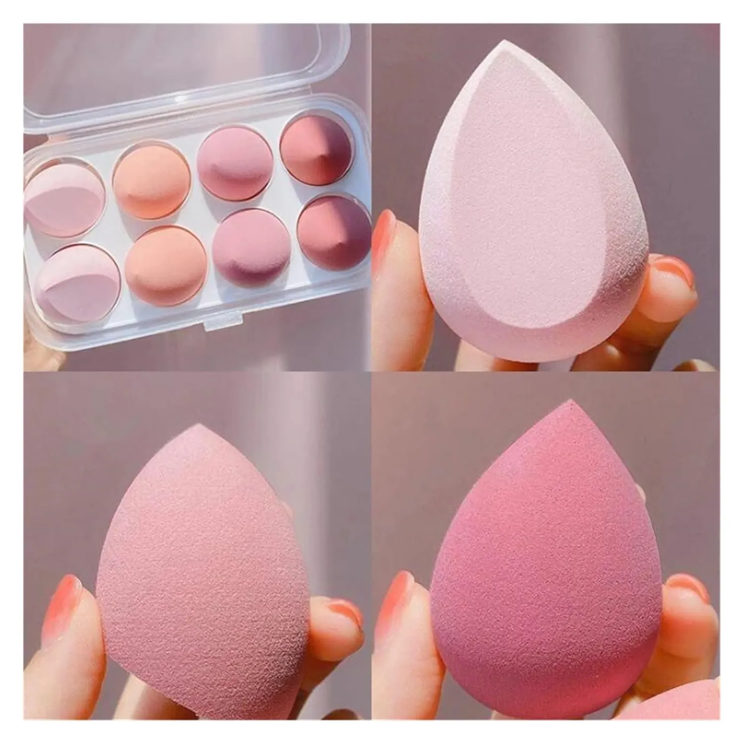SBTRKT 1/4/8pcs Makeup Sponge Blender Beauty Egg Blow Cosmetic Soft Foundation Sponges Powder Blow Female Make Up Accessories Beauty To (Color : 4pcs-green)