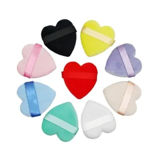 SBTRKT 2pcs/10pcs Triangle Heart Shape Velvet Powder Puff For Face Makeup Sponge Cosmetics Washable Lightweight Makeup Puff Tools (Color : 10pcs-06)