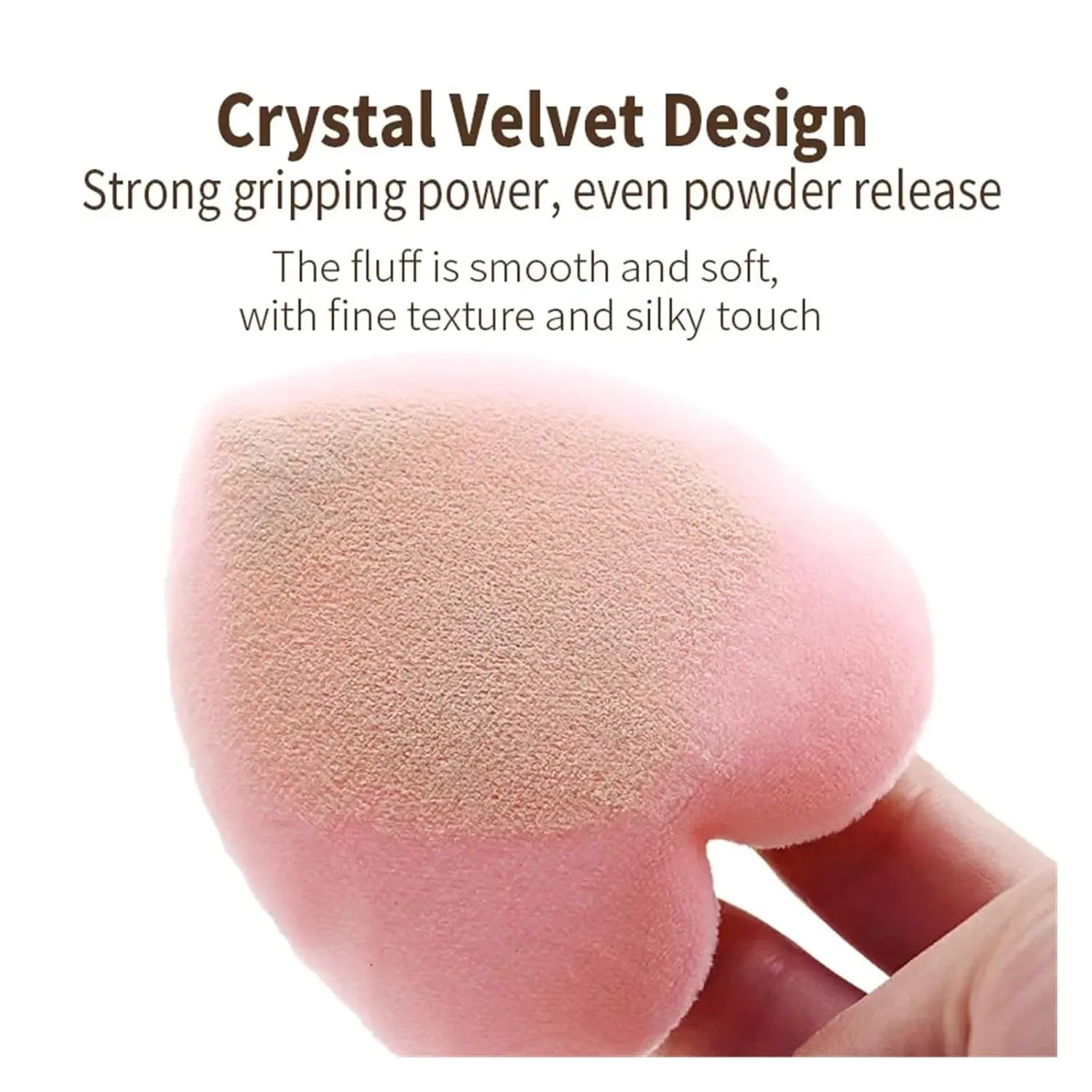 SBTRKT 2pcs/10pcs Triangle Heart Shape Velvet Powder Puff For Face Makeup Sponge Cosmetics Washable Lightweight Makeup Puff Tools (Color : 10pcs-06)