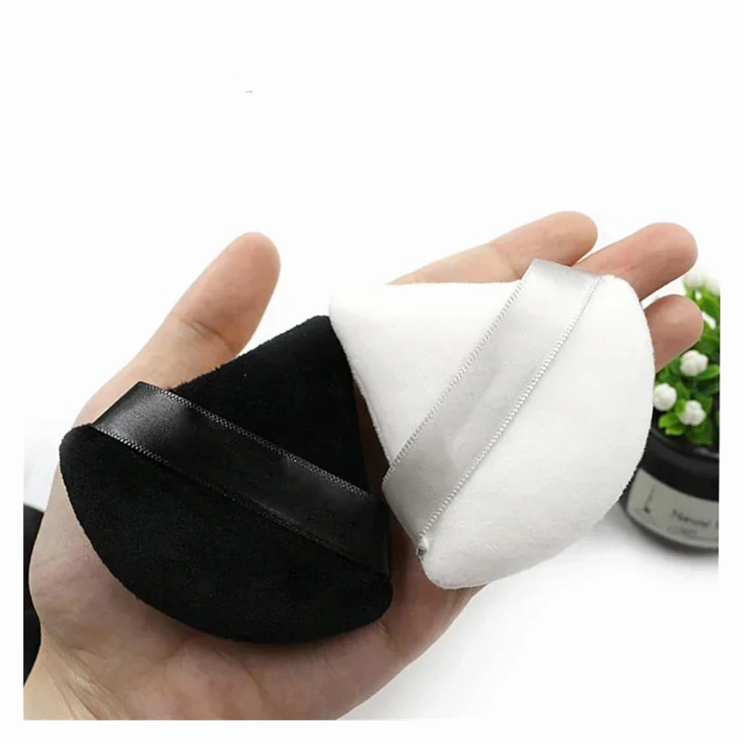 SBTRKT 1-12Pcs Triangle Velvet Powder Puff Flours Mini Face Makeup Sponge Cosmetics Soft Cotton Face Powder Puff Lightweight Washable (Color : 6Pcs-Pink)