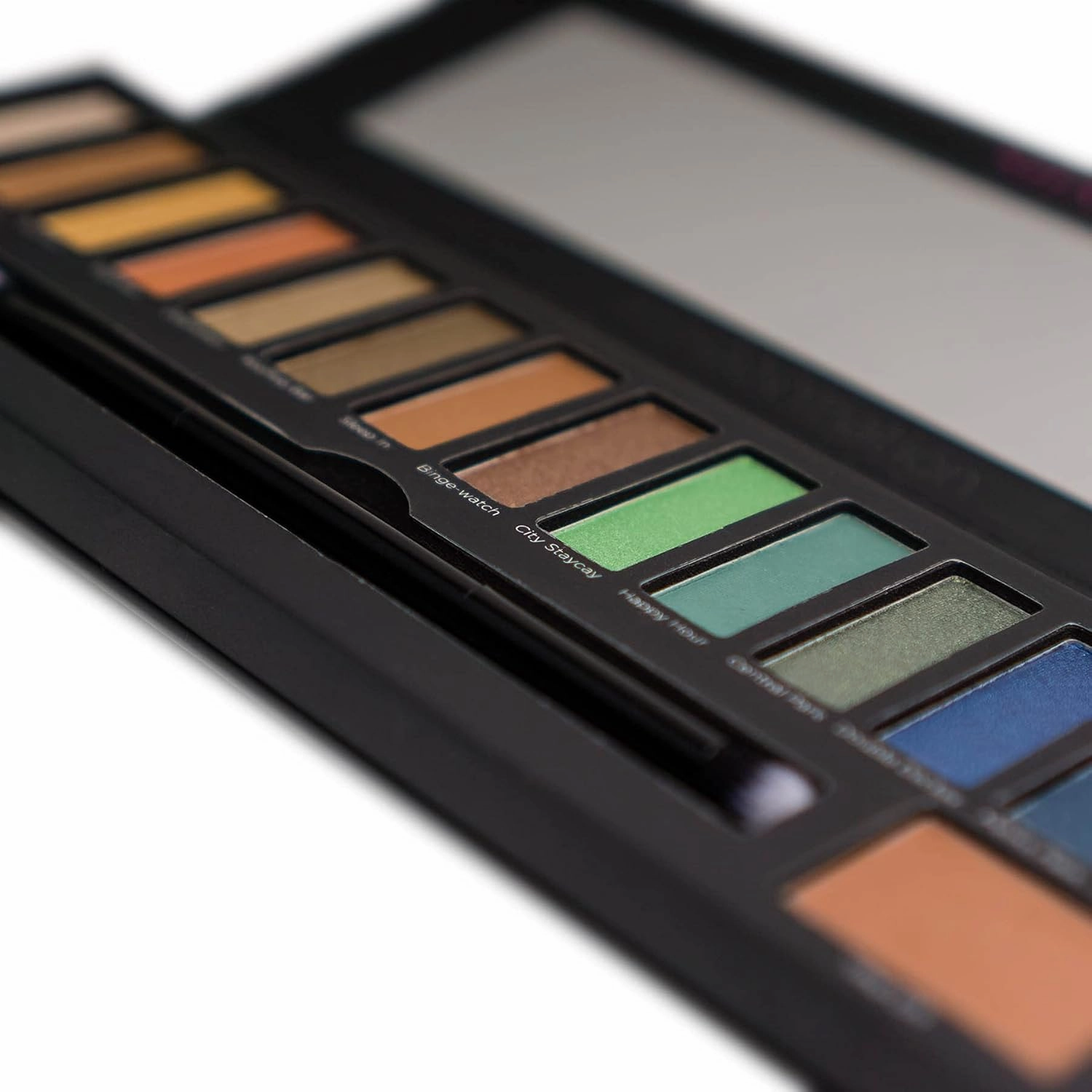 SHANY City Staycay 16-Color Eyeshadow Palette - 16 Highly-Pigmented and Long-Lasting Eye Makeup Shades with Dual-Sided Brush and Built-In Mirror (SH-0016-B)