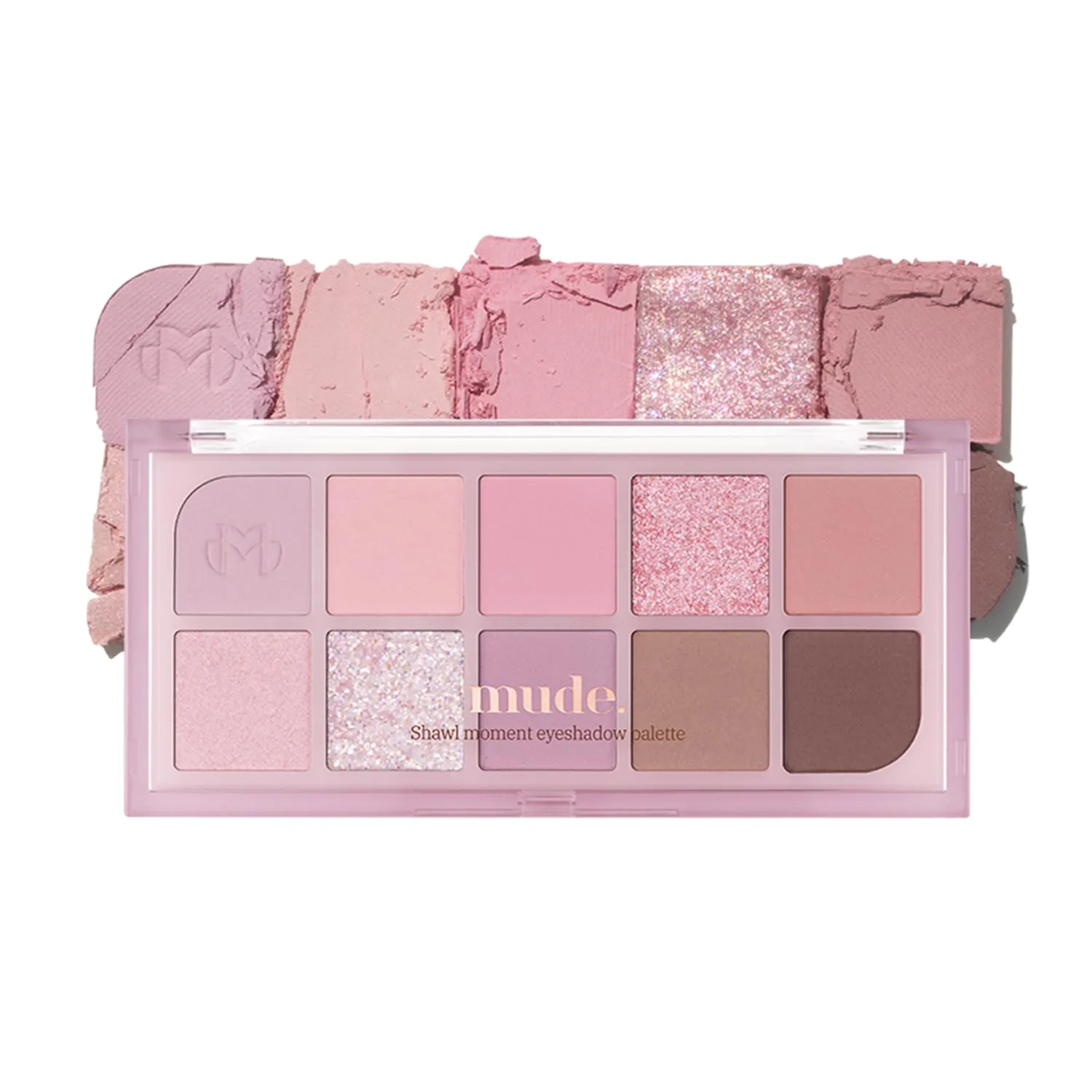 Shawl Moment Eyeshadow Palette Matte Shimmering Glitter Layering 10 Shades Highly Pigmented Blendable Color with Soft Texture Korean Makeup Eye Palette K-beauty