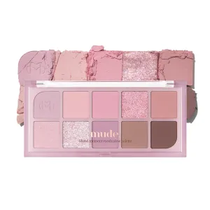 Shawl Moment Eyeshadow Palette Matte Shimmering Glitter Layering 10 Shades Highly Pigmented Blendable Color with Soft Texture Korean Makeup Eye Palette K-beauty