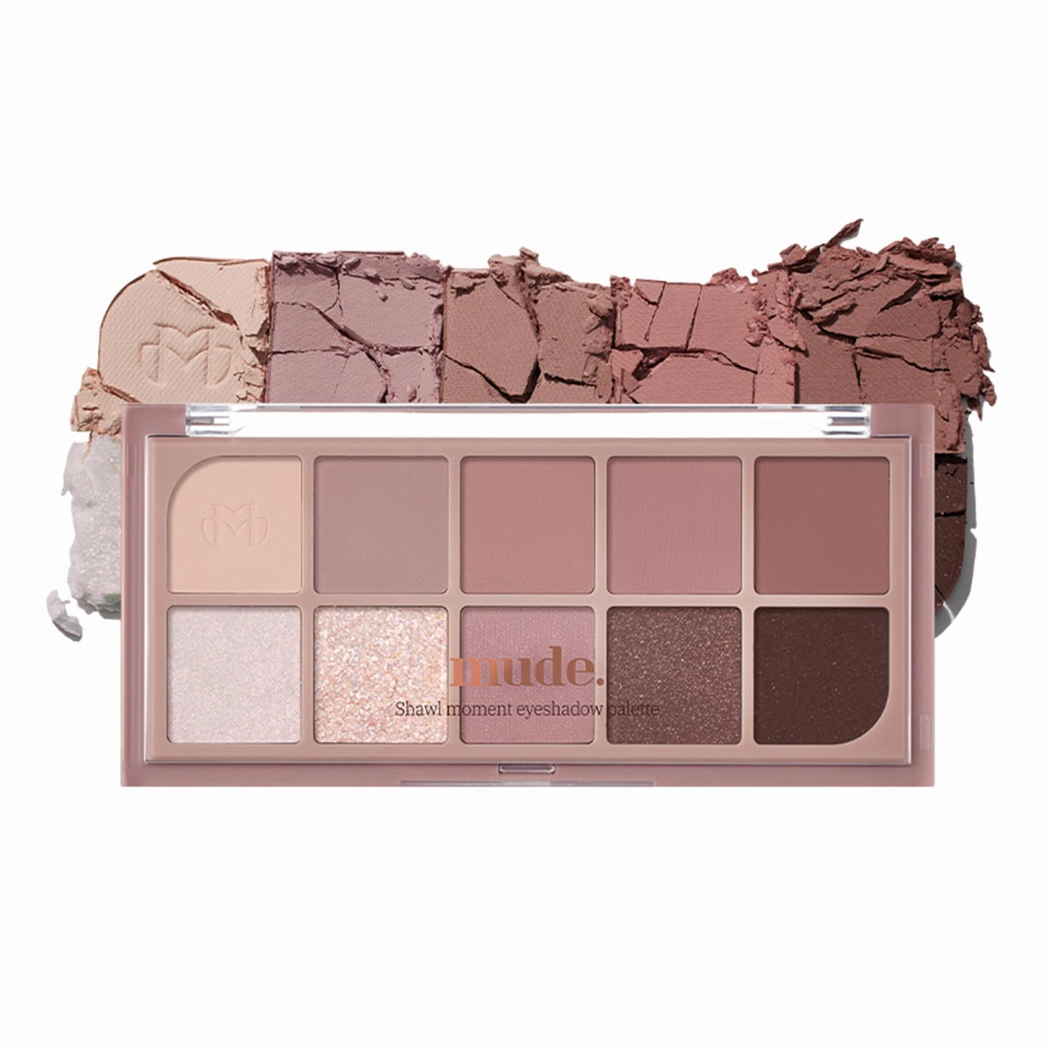 Shawl Moment Eyeshadow Palette Matte Shimmering Glitter Layering 10 Shades Highly Pigmented Blendable Color with Soft Texture Korean Makeup Eye Palette K-beauty