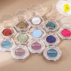 SHCOETY Chameleon Eyeshadow Palette, 12 Colors Pressed Glitter Shimmer, Color Changing Metallic