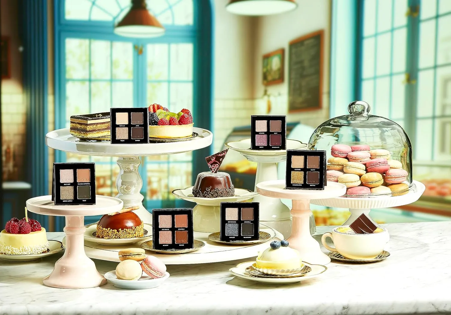 Sigma Beauty Quad Eyeshadow Palette – Makeup Eyeshadow Quad with a Buttery Soft Formula and Buildable, Blendable Shades for a Flawless Eye Look, Designed for All Day Wear (Peach Pie)