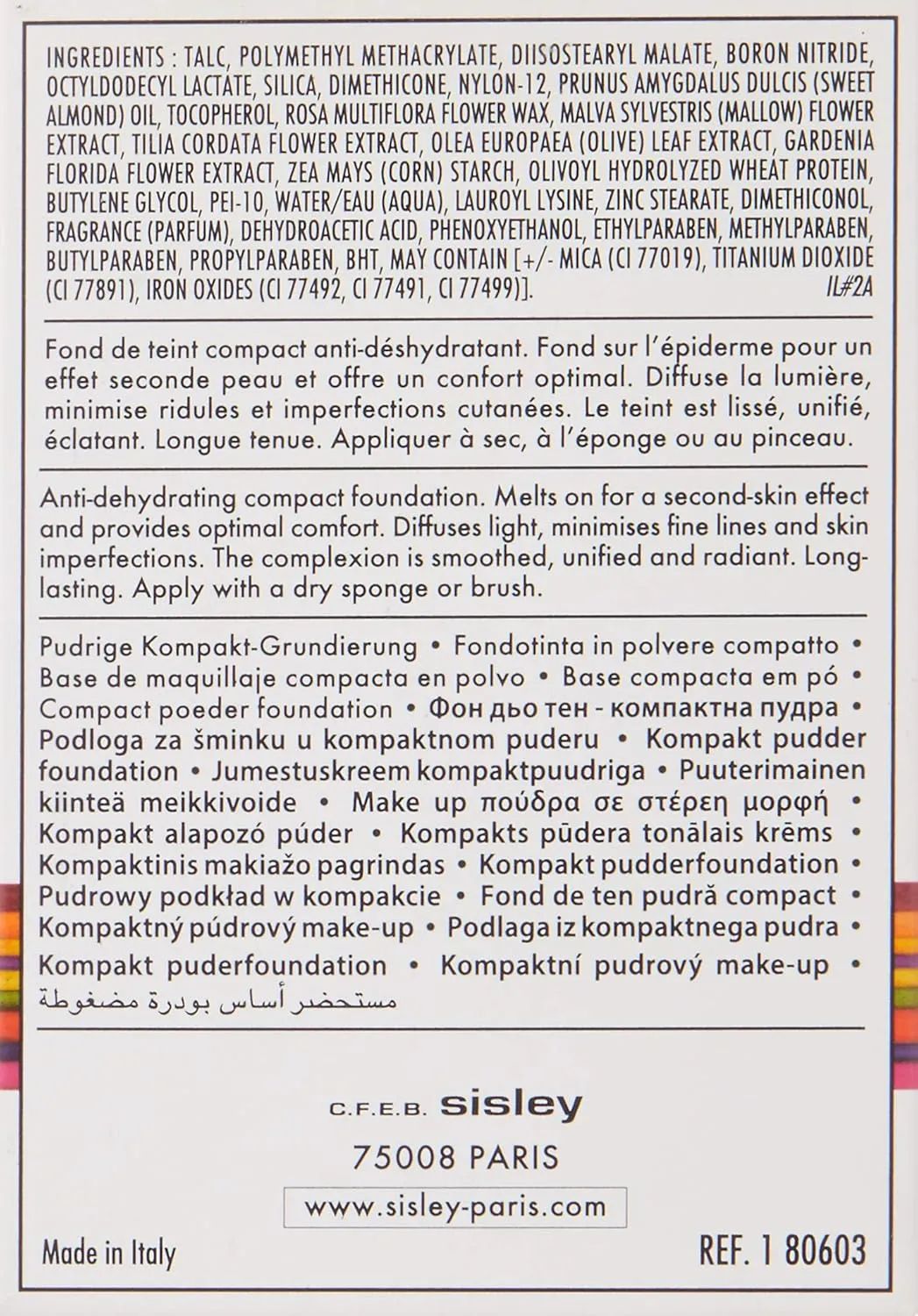 Sisley Phyto-Teint Eclat Compact Foundation for Women, 3/Natural, 0.1 Ounce